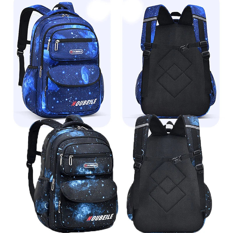 Teen Kid Backpack Starry Sky Print Boy Girl Children's Shoulder Bag Waterproof School Bag Sport Travel Backpack Multiple Pockets