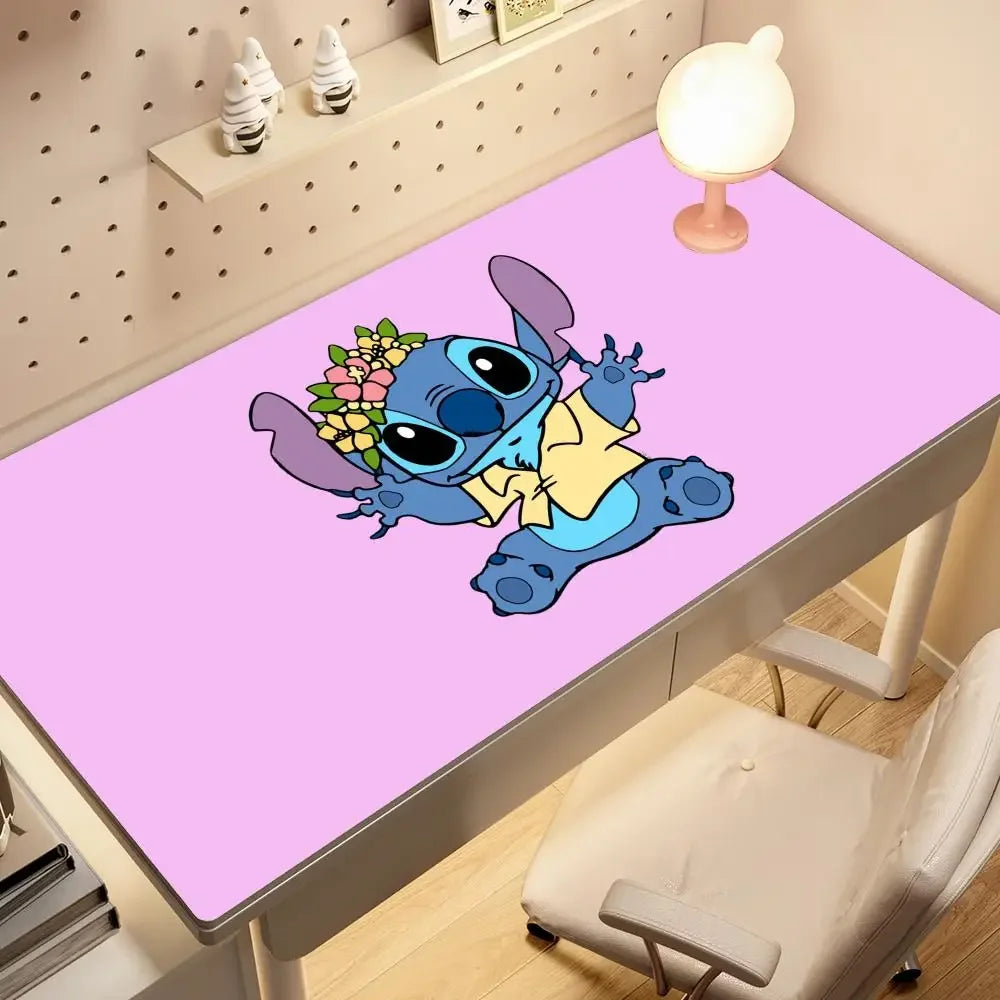 Stitch Anime Mouse Pad Large PC Cartoon Gaming Accessories Protector Office Laptop Non Slip Gamer Cabinet Desk Mat