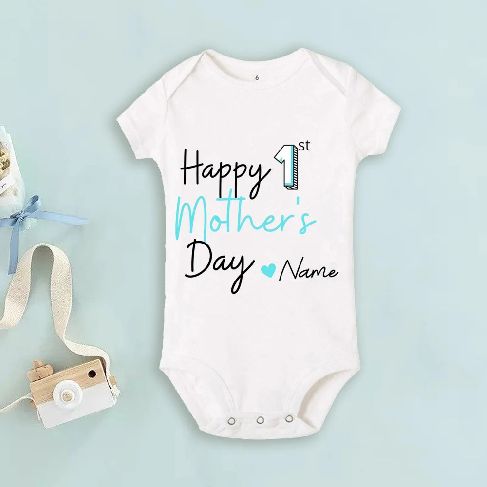 Personalized Mothers Day Baby Bodysuit Boys Girls Clothes Custom Name Infant Romper Newbron First Mother's Day Gift Bodysuits