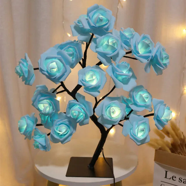 24 LED Flowers, Tree Lights USB Table Lamp Fairy Maple Leaf Night Light Home Party Christmas Wedding Bedroom Decoration Gift