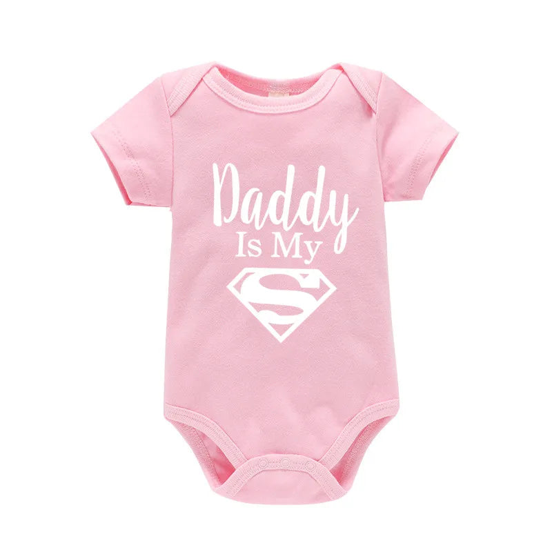 Baby Onesie - Newborn Baby Boys or Girls - Gold on Black - Daddy Is My Hero