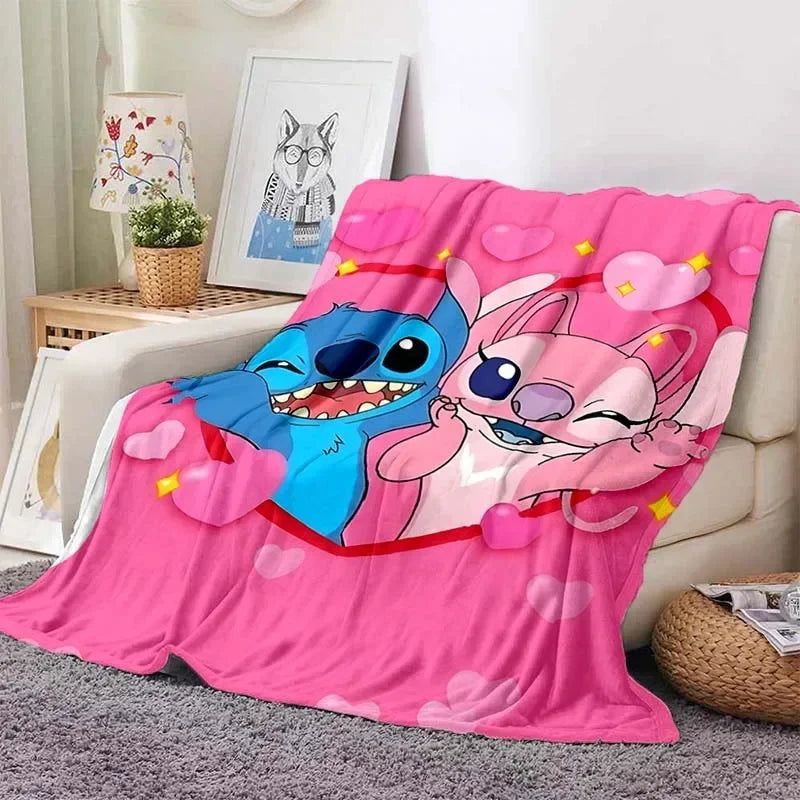 Stitch Flannel Fluffy Throw Camping Blanket for Children Sofa Throw Blanket Modern Fashion Gift Miniso Girlfriend Gift