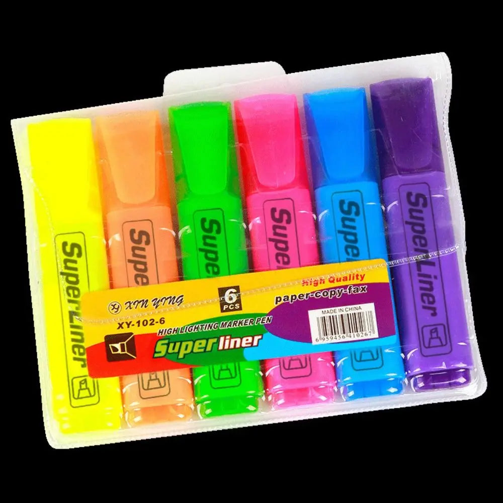 4/6 Colors Colorful Highlighters Art Markers Oblique Drawing Fluorescent Pen Markers Flat Shape School Office Supplies