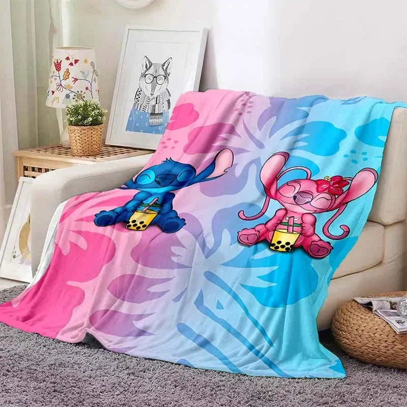 Stitch Flannel Fluffy Throw Camping Blanket for Children Sofa Throw Blanket Modern Fashion Gift Miniso Girlfriend Gift