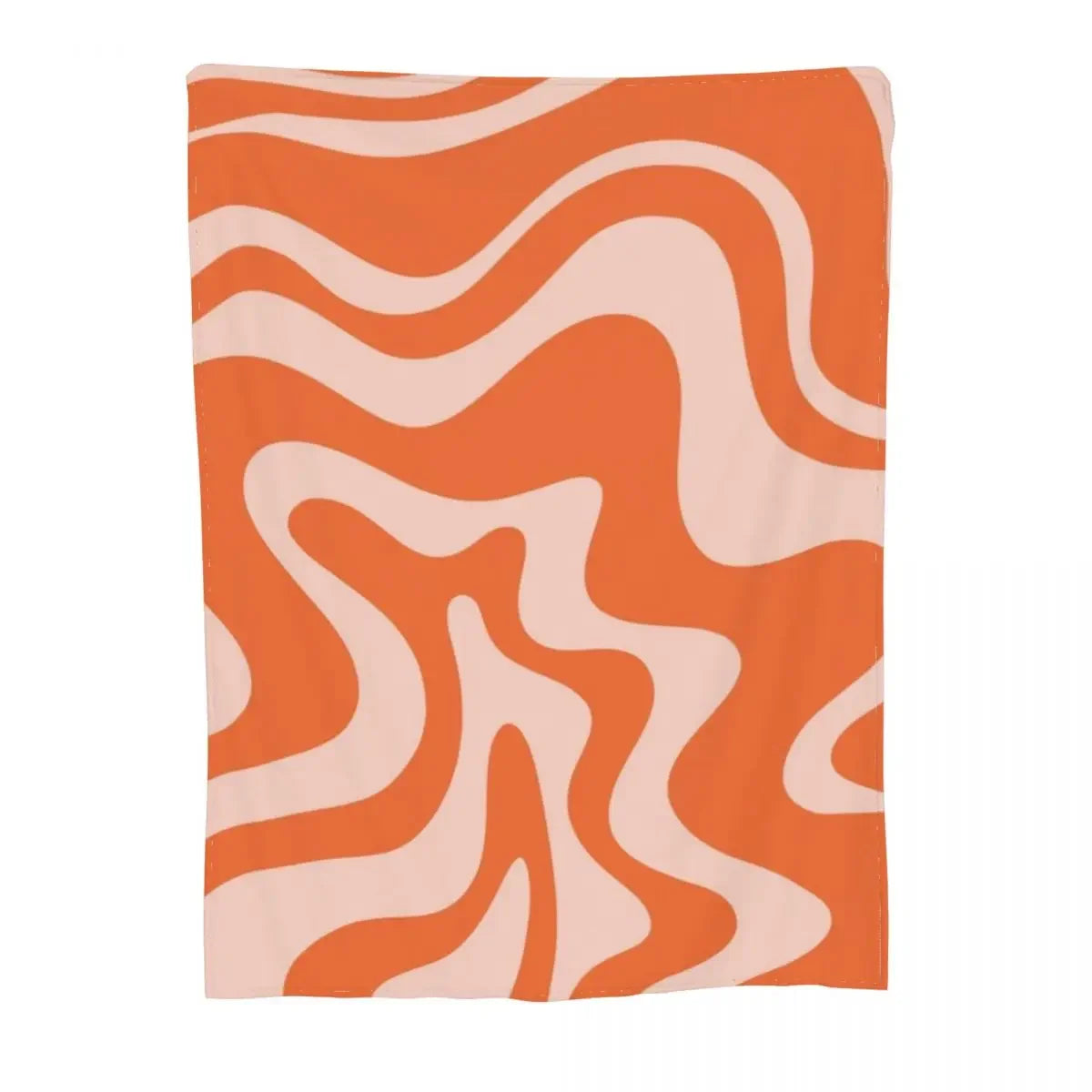 Liquid Swirl Abstract Pattern in Orange and Pale Blush Throw Blanket Stuffed Blankets Blanket Sofa