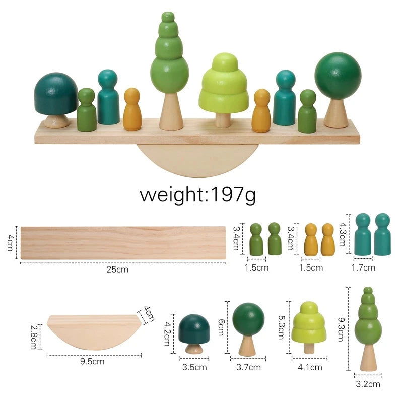 Montessori Sensory Toys  Stacking Toys For Baby Forest Houses Replica Wooden Forest Blocks  Early Childhood Education Game Gift
