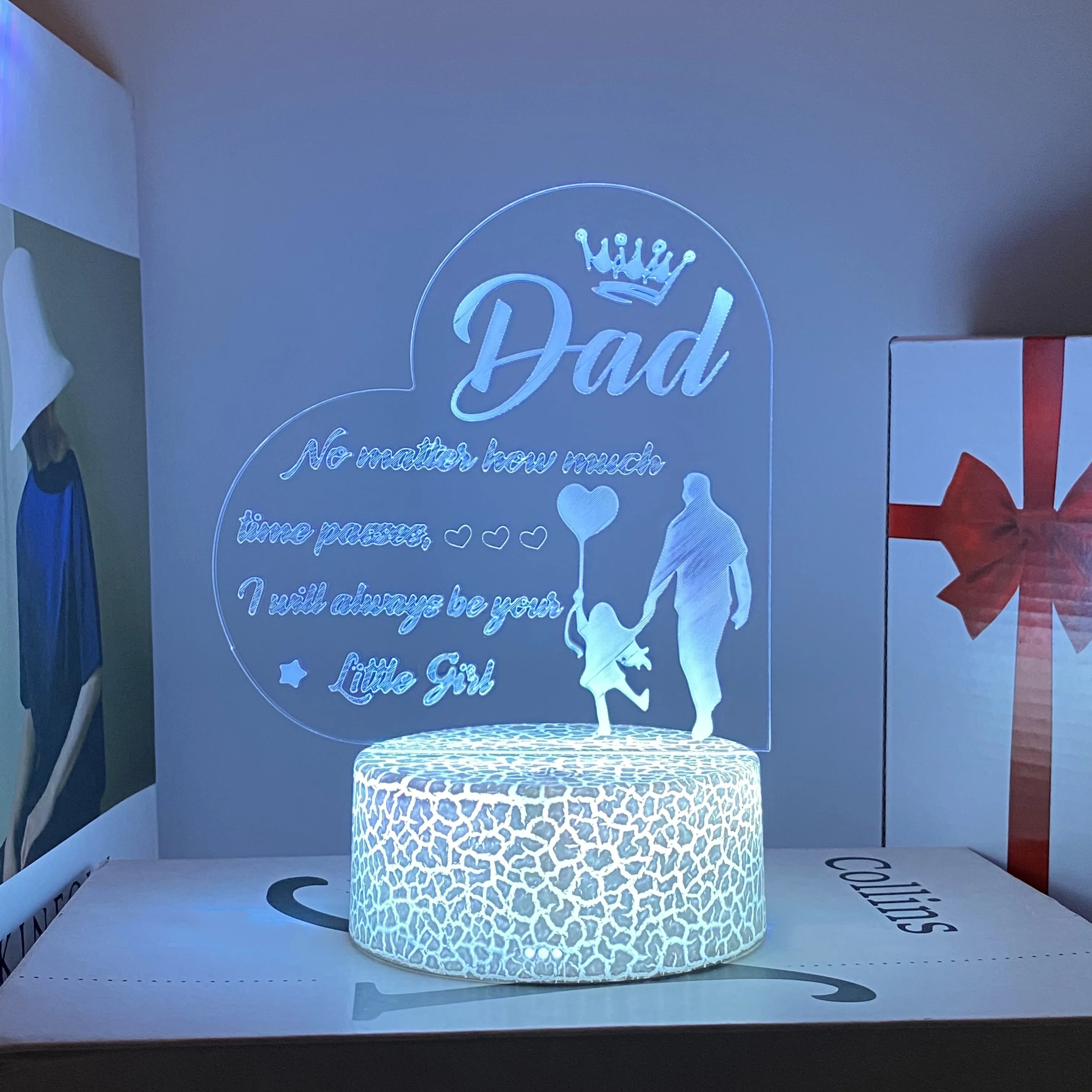 1pcs Father's Day atmosphere LED night light, study bedroom atmosphere decoration, USB plug, holiday gift night light.