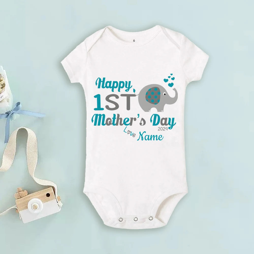 Personalized Mothers Day Baby Bodysuit Boys Girls Clothes Custom Name Infant Romper Newbron First Mother's Day Gift Bodysuits
