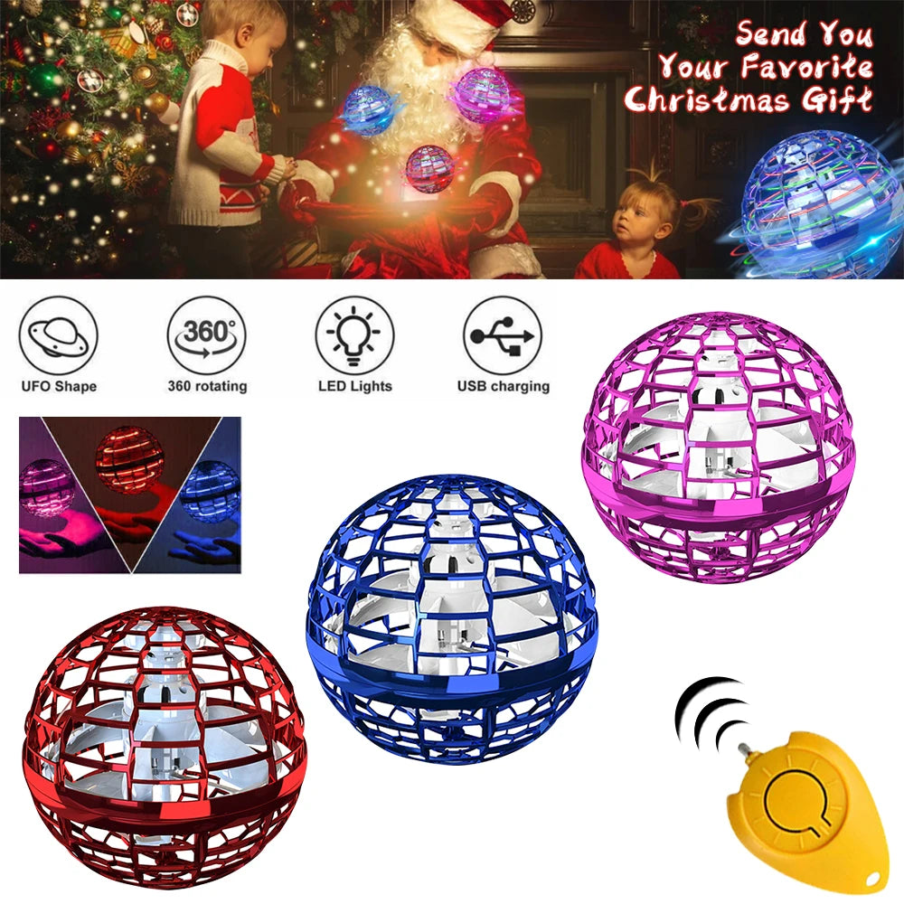 Flying Ball Boomerang Drone Flyorb Magic With LED Lights Gift Hover Ball Fly Nova Orb Flying Spinner Fidget Children Family Toys