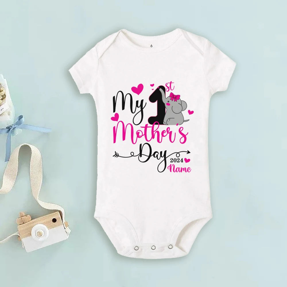Personalized Mothers Day Baby Bodysuit Boys Girls Clothes Custom Name Infant Romper Newbron First Mother's Day Gift Bodysuits