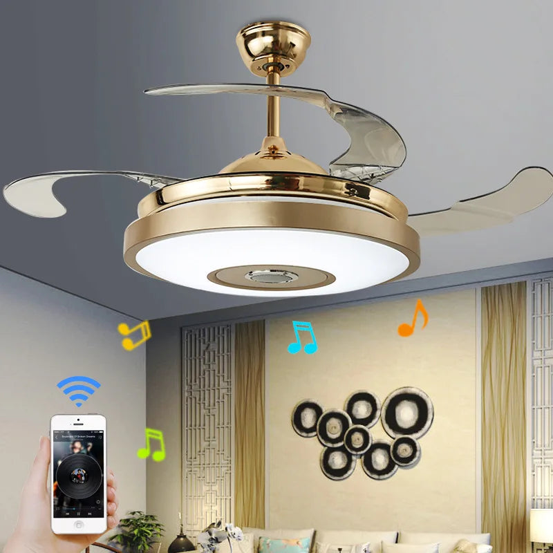 Invisible Fan Lamp Led Dining-Room Lamp 42-Inch LED - Ceiling Fan Light - Fan Music Lamp - LED