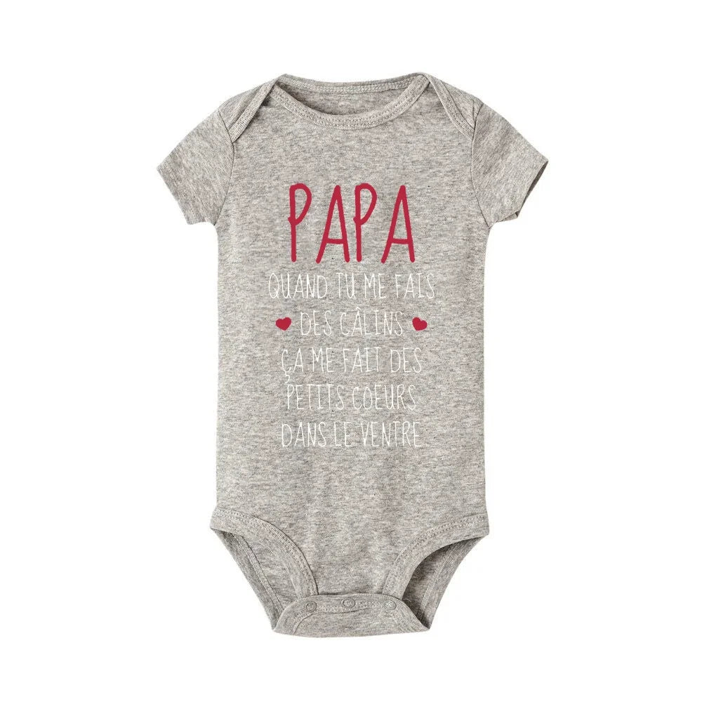 Fathers Day New Born Onesie / Bodysuit - French Print - Short Sleeve