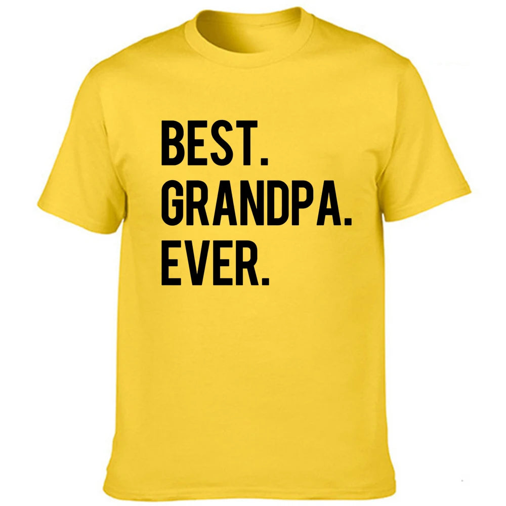 Best Grandpa Ever - Letter Print Men's T Shirt Graphic Tees n- Round Neck Short Sleeve