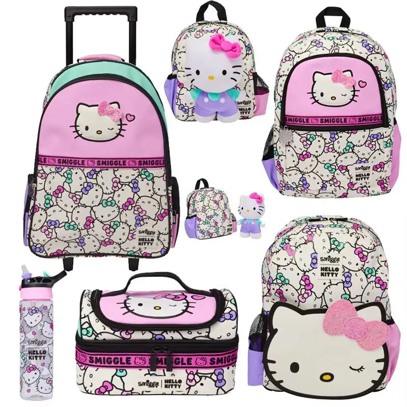 Sanrio Hello Kitty Children's School Bag Cartoon Series Anime Backpack for Student Lunch Bag Girl Gift