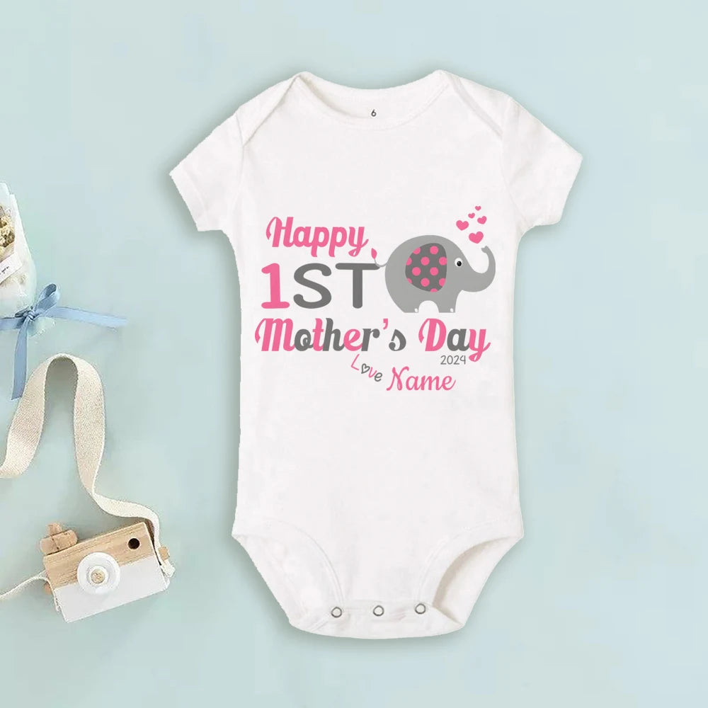 Personalized Mothers Day Baby Bodysuit Boys Girls Clothes Custom Name Infant Romper Newbron First Mother's Day Gift Bodysuits