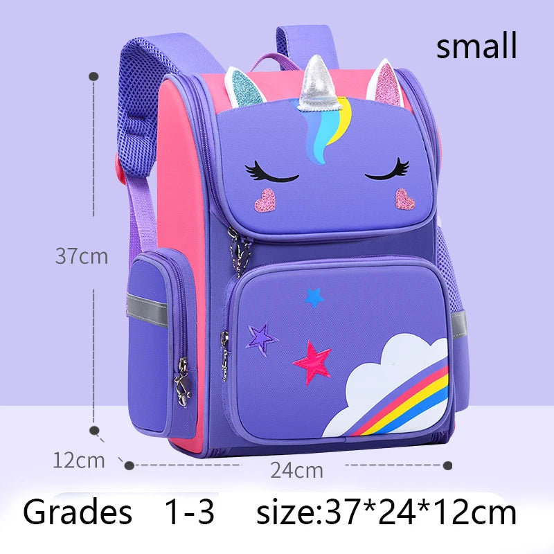 Children Girl Backpack With Large Capacity Waterproof Unicorn Print Teen School Bag for 2-16 Year Olds Cute Kawaii Kid Backpack