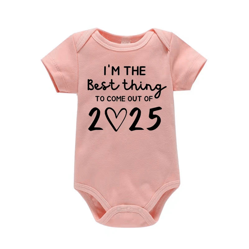 'I'm The Best Thing Of 2025' Print Infant Onesie Casual Short Sleeve