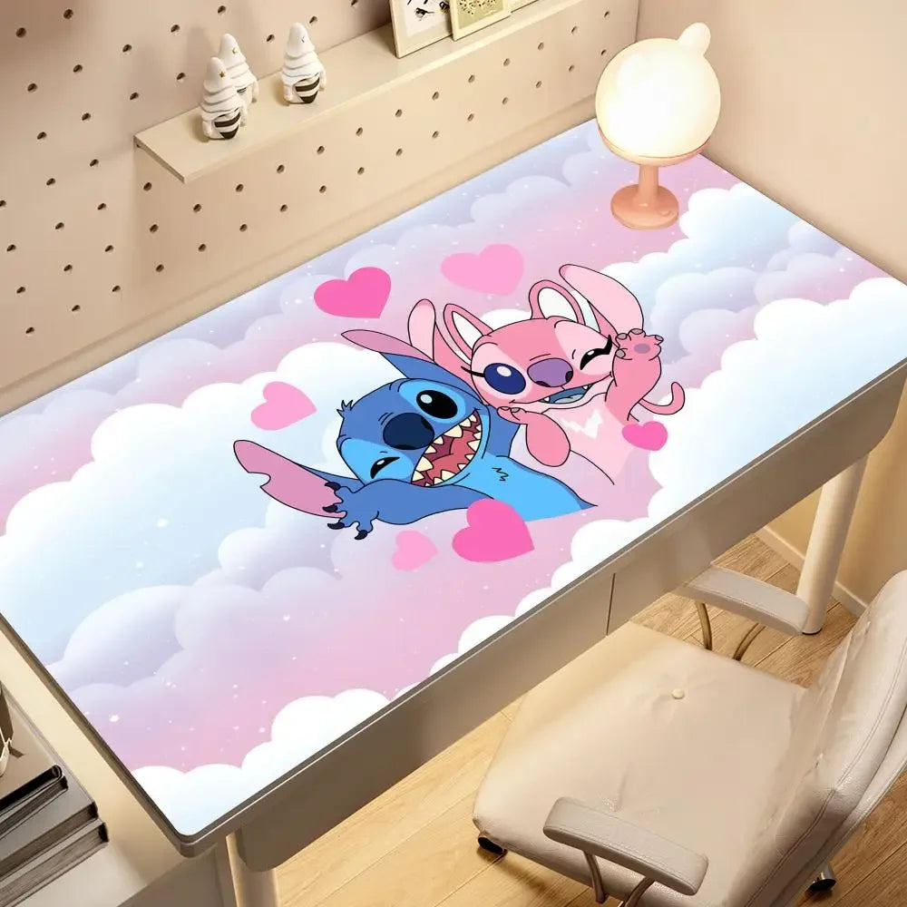 Stitch Anime Mouse Pad Large PC Cartoon Gaming Accessories Protector Office Laptop Non Slip Gamer Cabinet Desk Mat