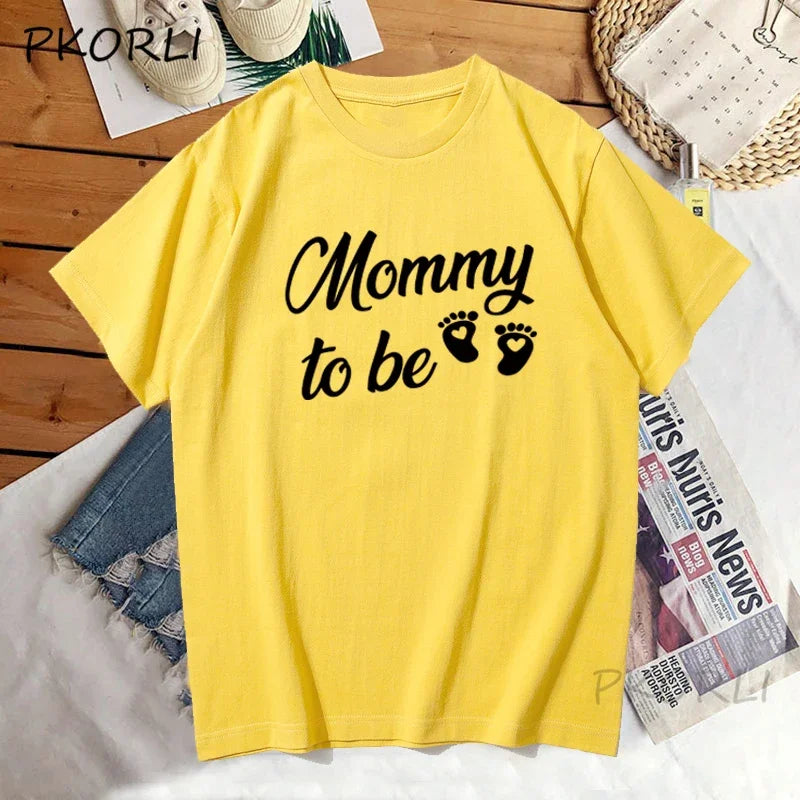 Mommy And Daddy To Be t Shirts - mother father cotton short sleeve t-shirts matching Pregnancy Announcement t shirt