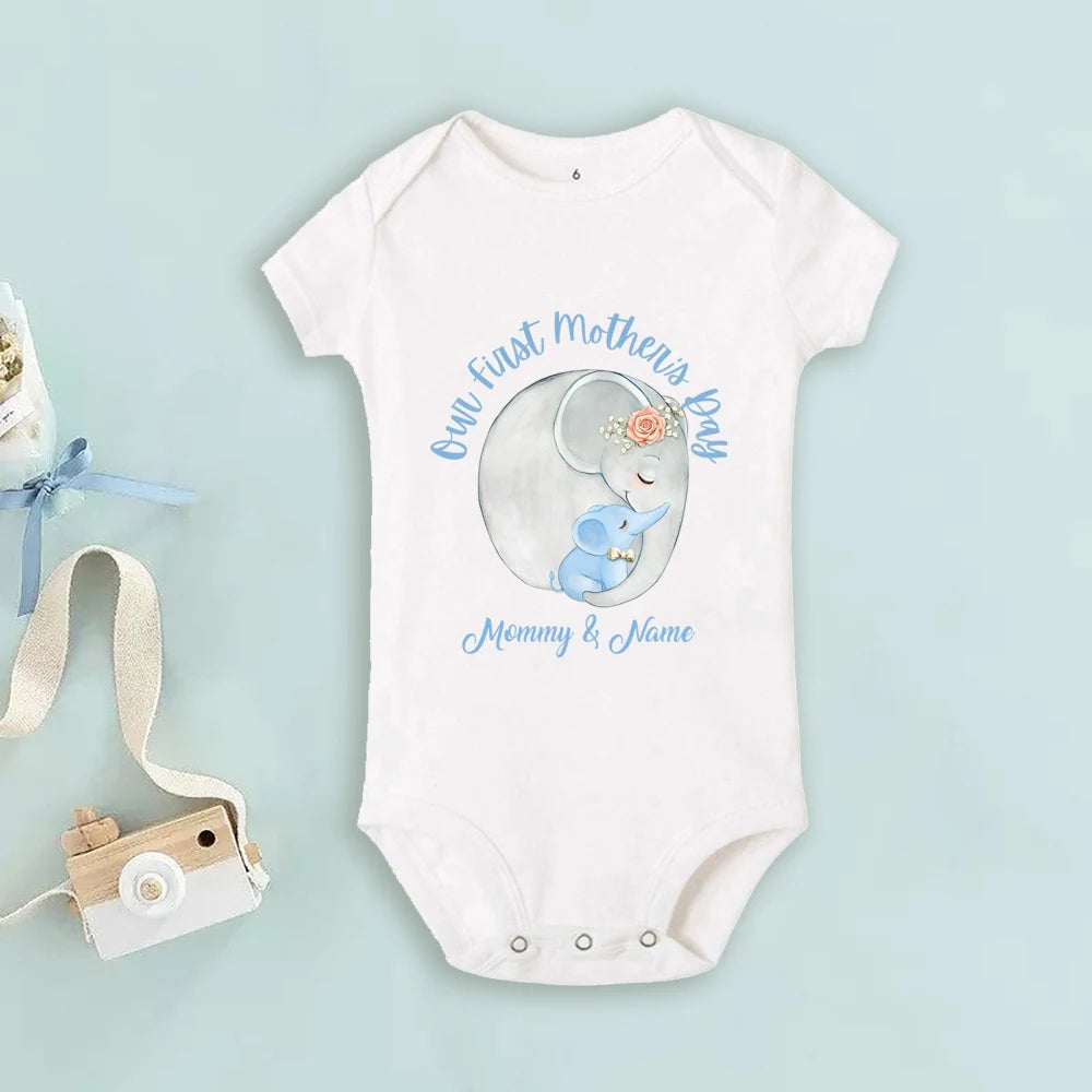 Personalized Mothers Day Baby Bodysuit Boys Girls Clothes Custom Name Infant Romper Newbron First Mother's Day Gift Bodysuits