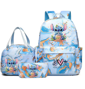 3pcs/set Lilo Stitch Backpack (B) - With Lunch Bag Students, Teenagers School Bags Set