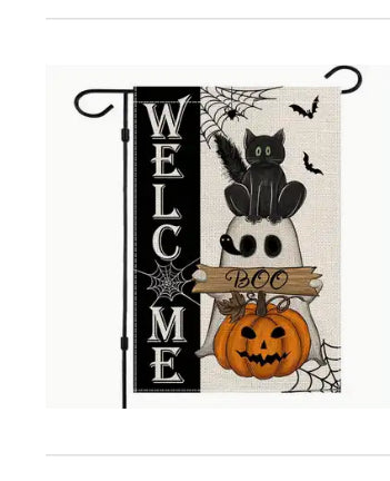 1pc Halloween Garden Flag - all are double sided - pick your choice - 12x18 Inch Yard Flag , No Electricity Needed, Flagpole Not Included
