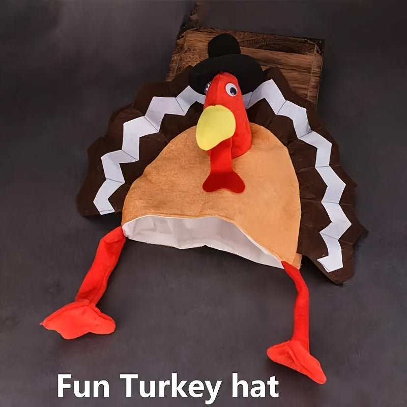 [Fun Thanksgiving Turkey Hat] Fun Thanksgiving Turkey Hat - Soft Fabric, Playful Design, Festive Celebration, Holiday Headpiece, Partygoers Outfit, Perfect for Thanksgiving