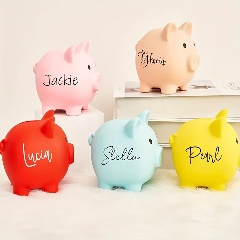 Personalized Custom Name Penny Bank, Unbreakable Savings Jar Money Box Birthday Gift Business Present