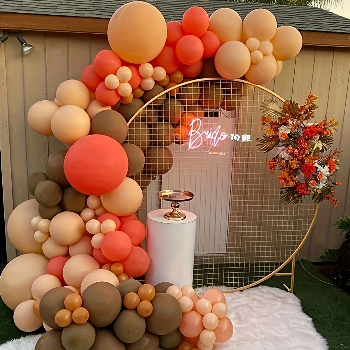 Thanksgiving 123pcs golden brown orange latex balloons for summer, suitable for birthdays, weddings, bridal showers, anniversaries, carnivals, showers, Hawaiian parties, backgrounds, home decor, Halloween, Christmas, autumn h