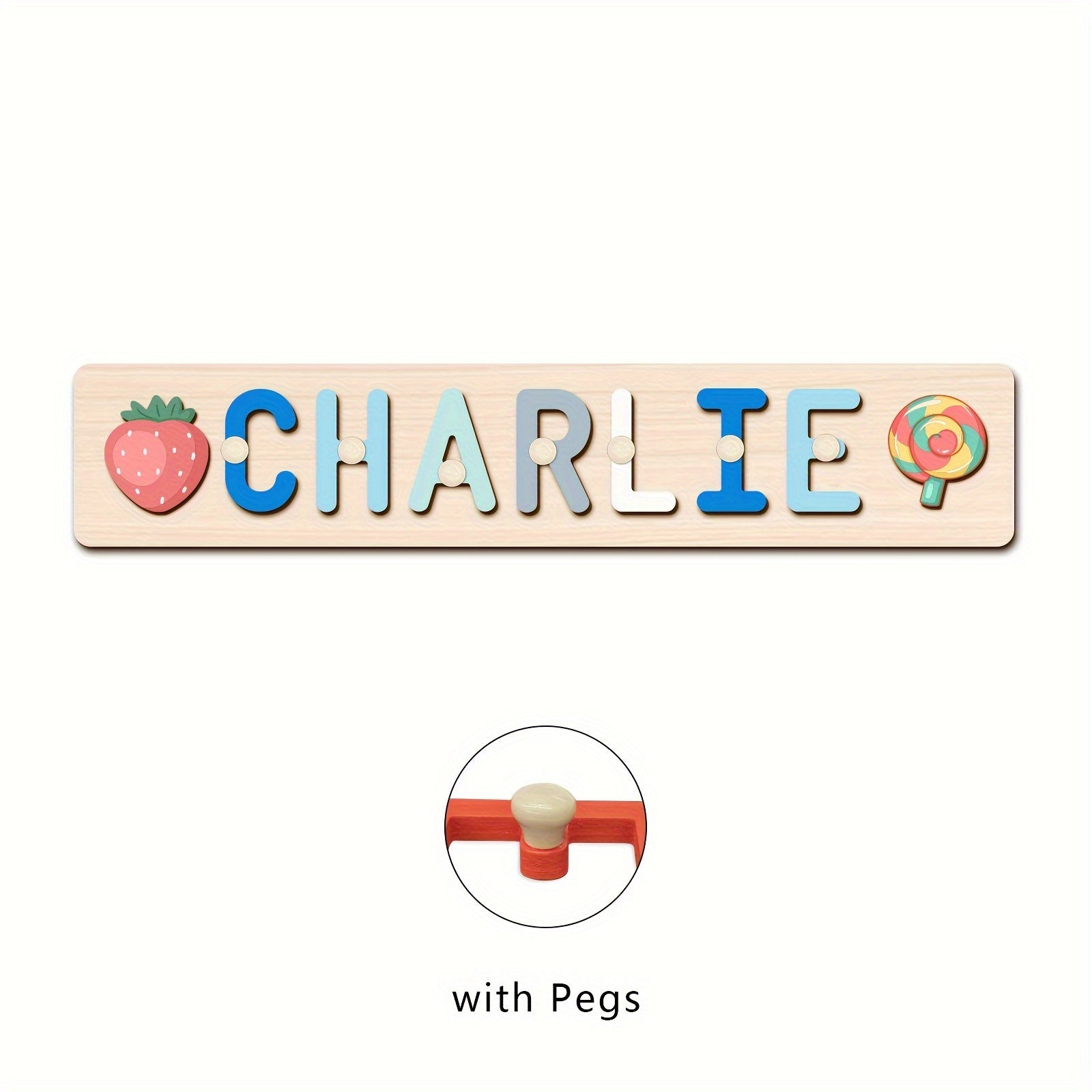 Name Puzzle, Baby-Blue Color Personalized Name Puzzle With 2 Elements, Early Learning Toys, Birthday Gifts, Toys